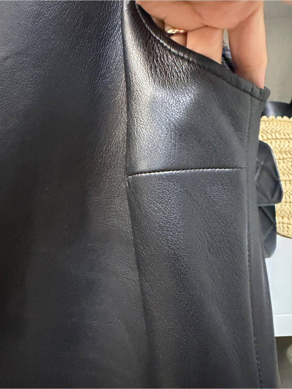 AS by DF Sleeveless Black Reclycle Leather Mini Dress - Picture 4 of 13